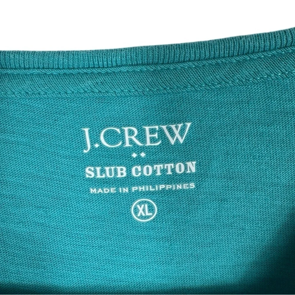 J.Crew Slub Cotton Pocket Tee, Aquatic Blue, Size XL